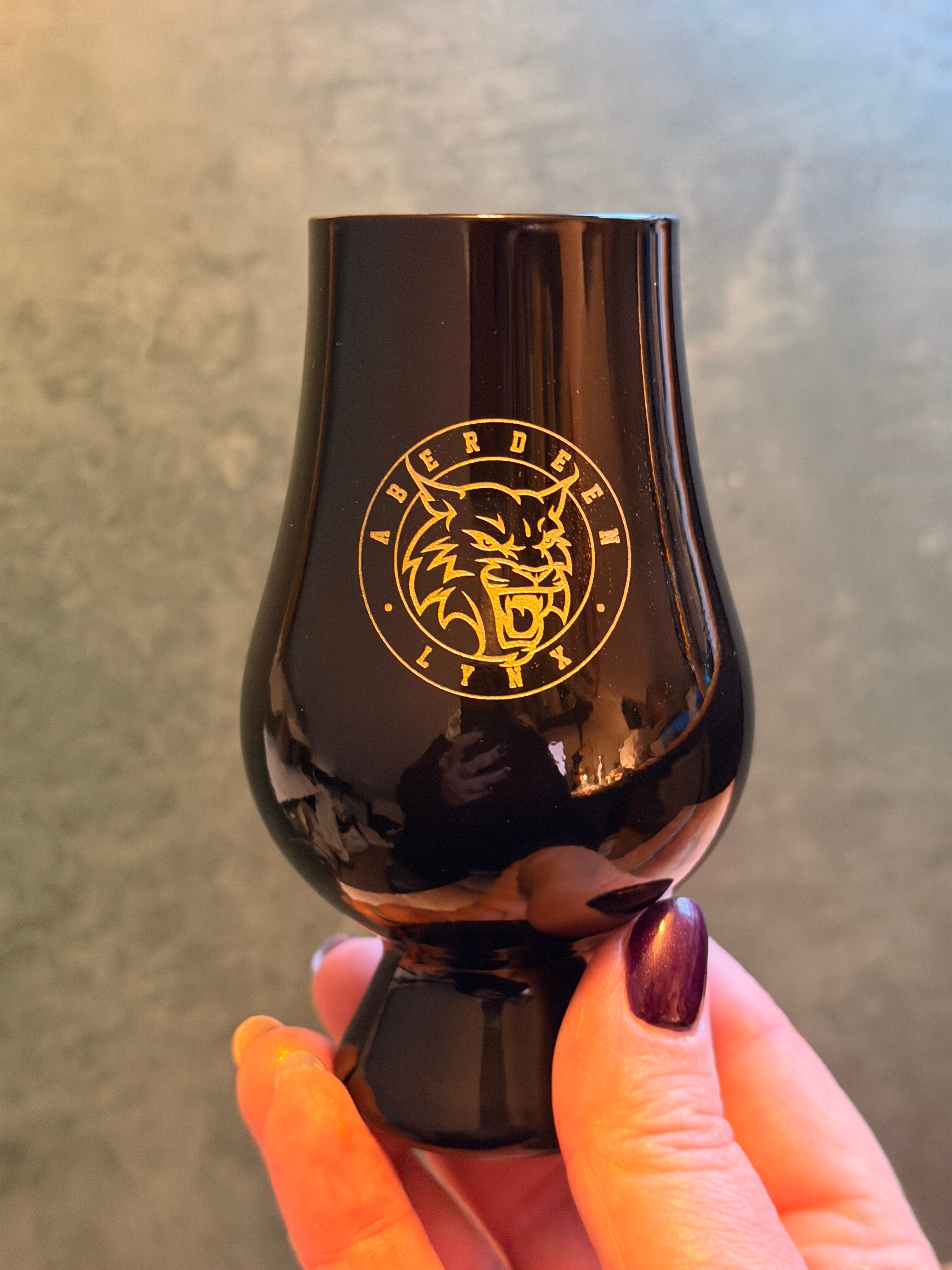 Lynx Gold-Accented Official Black Glencairn Whisky Glass