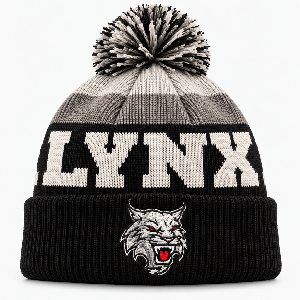 Lynx Winter Bobble Beanie